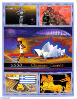 Gambia 2000 Olympic Games 4v M/s, Mint NH, Nature - Sport - Horses - Athletics - Basketball - Olympic Games - Leichtathletik