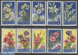 San Marino 1957 Flowers 10v, Mint NH, Nature - Flowers & Plants - Neufs