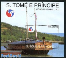 Sao Tome/Principe 1994 World Postal Congress S/s, Mint NH, Transport - Post - U.P.U. - Ships And Boats - Poste