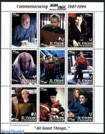Saint Vincent 1994 Star Trek 9v M/s, Mint NH, Performance Art - Film - Movie Stars - Art - Science Fiction - Cinéma