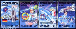 Saint Vincent 1989 Space Co-operation 4v, Mint NH, Transport - Space Exploration - St.Vincent (1979-...)