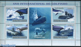 Guinea Bissau 2007 Int. Year Of Dolphins 4v M/s, Mint NH, Nature - Transport - Sea Mammals - Ships And Boats - Ships