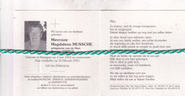 Magdalena Mussche-Verheye, Kanegem 1923, 2001. Foto - Obituary Notices