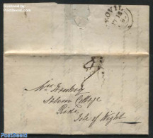 Great Britain 1834 Letter Sent To The Isle Of Wight, Postal History - Covers & Documents