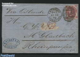 Great Britain 1872 Letter From Liverpool To Munchen Gladbach (D), Postal History - Other & Unclassified