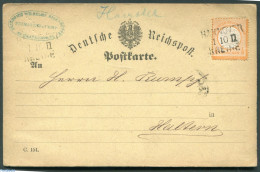 Germany, Empire 1873 Card From Hannover With 1/2 Groschen Stamp, Postal History - Covers & Documents