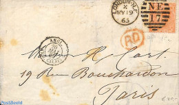 Great Britain 1865 Folding Letter From London To Paris, Postal History - Other & Unclassified