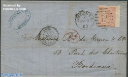 Great Britain 1863 Folding Letter From London To Bordeaux, Postal History - Other & Unclassified