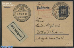 Germany, Empire 1926 Postcard Airmail, Philatelistentag, Used Postal Stationary - Covers & Documents