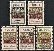 Revenue, Portugal - DESEMPREGO S/ Estampilha Fiscal. Série 1929 -|- 5 Different Values - Collections