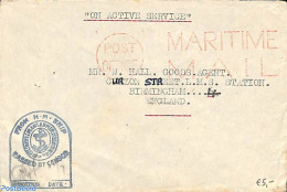 Great Britain 1918 Envelope To Birmingham, Passed By Censor. Maritime Mail., Postal History, Transport - Ships And Boats - Lettres & Documents