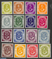 Germany, Federal Republic 1951 Definitives 16v, Unused (hinged) - Unused Stamps