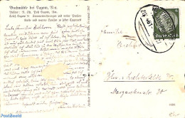Germany, Empire 1937 Postmark From Lagow (with Railway Postmark), Postal History - Covers & Documents