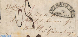 Germany, Empire 1845 Small Folding Letter From Wiesbaden To 's Gravenhage, Postal History - Prephilately