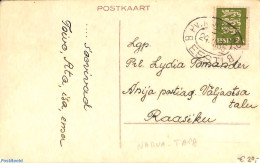 Estonia 1935 Postcard With Postmark: PV NARVA-TAPA, Postal History - Estonie