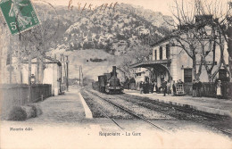 ROQUEVAIRE (Bouches-du-Rhône) - La Gare - Arrivée Du Train - Voyagé 1911 (2 Scans) - Roquevaire