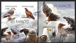 Burundi 2012 Raptors  2 S/s, Imperforated, Mint NH, Nature - Birds - Birds Of Prey - Other & Unclassified
