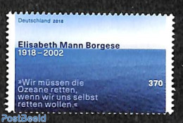 Germany, Federal Republic 2018 Elisabeth Mann Borgese 1v, Mint NH, Nature - Environment - Unused Stamps