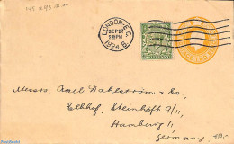 Great Britain 1924 Envelope 2d, Uprated To Hamburg With Perfin Stamp, Used Postal Stationary - Covers & Documents