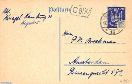 Germany, Empire 1924 Postcard, Overfranked With 20pf Stamp, Used Postal Stationary - Covers & Documents