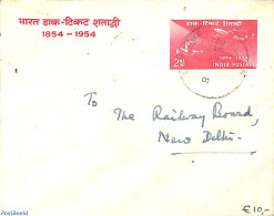 India 1954 Envelope 2as To New Delhi, Used Postal Stationary, Nature - Transport - Birds - Aircraft & Aviation - Lettres & Documents