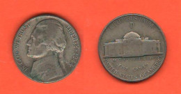 America Five Cents 1944 Grande D Jefferson War Coin USA United States America Nickel   K 192 A - 1938-…: Jefferson
