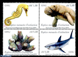 United Nations, Geneva 2019 Endangered Species 4v [+], Mint NH, Nature - Fish - Sea Mammals - Poissons