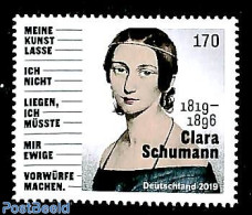 Germany, Federal Republic 2019 Clara Schumann 1v, Mint NH, Performance Art - Music - Art - Composers - Unused Stamps