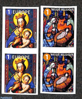 Belgium 2019 Christmas 4v (from Booklets), Mint NH, Religion - Christmas - Art - Stained Glass And Windows - Unused Stamps