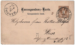 XIX C. Postal Stationery Austrian Empire Correspondence Card 2Kr. Seal Währing To Olmütz City/Olomouc Město - 7.11.1884 - Covers & Documents
