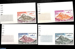 Andorra, French Post 1861 Airmail Definitives 4v, Imperforated, Mint NH, Transport - Aircraft & Aviation - Neufs
