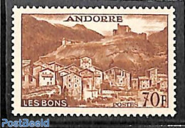 Andorra, French Post 1957 70F, Stamp Out Of Set, Mint NH - Unused Stamps