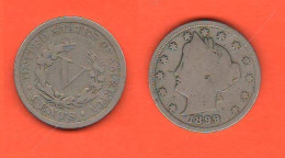America V Cents 1899  USA United States America Nickel   K 112 - 1883-1913: Liberty