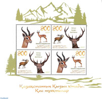 Kazakhstan 2021 Endangered Fauna 4v M/s, Mint NH, Nature - Animals (others & Mixed) - Deer - Kasachstan