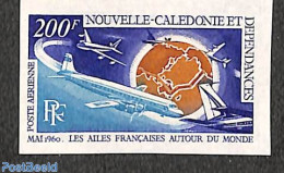 New Caledonia 1970 French Flights Around The World 1v, Imperforated, Mint NH, Transport - Aircraft & Aviation - Ungebraucht