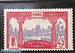 Gabon 1910 45c, Stamp Out Of Set, Unused (hinged), Transport - Ships And Boats - Neufs