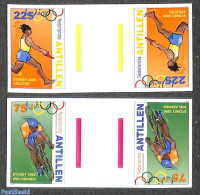 Netherlands Antilles 2000 Olympic Games 2, Gutterpairs, Imperforated, Mint NH, Sport - Cycling - Olympic Games - Cyclisme