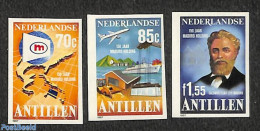 Netherlands Antilles 1987 Maduro Holding 3v, Imperforated, Mint NH, Transport - Various - Ships And Boats - Maps - Ships