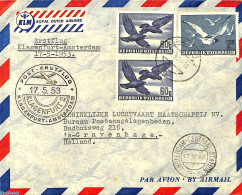 Austria 1953 First Flight Klagenfurt-Amsterdam, Postal History, Nature - Birds - Lettres & Documents