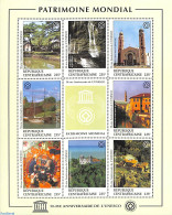 Central Africa 1997 UNESCO World Heritage 8v M/s, Mint NH, History - Nature - Religion - Transport - Unesco - World He.. - Churches & Cathedrals