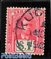 Malaysia 1918 Sarawak, 1$, Without WM, Stamp Out Of Set, Used Stamps - Other & Unclassified