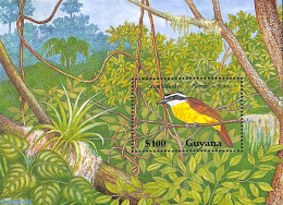 Guyana 1990 Pitangus Sulphuratus S/s, Mint NH, Nature - Birds - Guyane (1966-...)