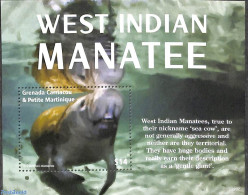 Grenada Grenadines 2022 West Indian Manatee S/s, Mint NH, Nature - Sea Mammals - Grenada (1974-...)
