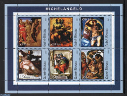 Guinea Bissau 2001 Micelangelo 6v M/s, Mint NH, Art - Paintings - Guinée-Bissau