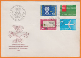 Suisse   Lettre Cachet  BERN Le 7 IV 1960  AUSGABETAG  " Série De Propagande 10c+20c+50c+75c " - Covers & Documents