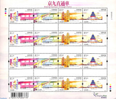 Hong Kong 2000 Beijing-Kowloon Railway M/s, Mint NH, Transport - Railways - Unused Stamps