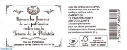 France 2016 Les Tresors De La Philatelie, Booklet With 12x Rouge S-a, Mint NH, Stamp Booklets - Unused Stamps