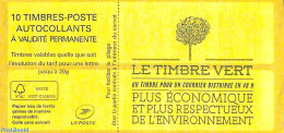 France 2015 Le Timbre Vert, Booklet With 10x Vert S-a, Mint NH, Stamp Booklets - Ongebruikt