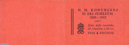 Sweden 1943 King Gustav V 85th Anniversary, Booklet, Mint NH, History - Kings & Queens (Royalty) - Stamp Booklets - Neufs