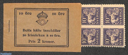 Sweden 1921 Definitives Booklet With 20 Stamps, Mint NH, Stamp Booklets - Unused Stamps